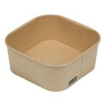 Τετράγωνο χάρτινο κουτί κραφτ με διάφανο καπάκι 750ml