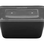 Παραλληλόγραμμο σκεύος PP φαγητού M/W με διάφανο καπάκι 1000ml