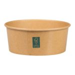 Στρογγυλό χάρτινο κουτί κραφτ με διάφανο καπάκι 1200ml Φ19