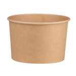 Στρογγυλό χάρτινο κουτί κραφτ σούπας με διάφανο καπάκι 750ml Φ11