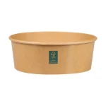 Στρογγυλό χάρτινο κουτί κραφτ με διάφανο καπάκι 750ml Φ15