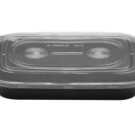 Παραλληλόγραμμο σκεύος PP φαγητού M/W με κλείσιμο ασφαλείας και διάφανο καπάκι 750ml